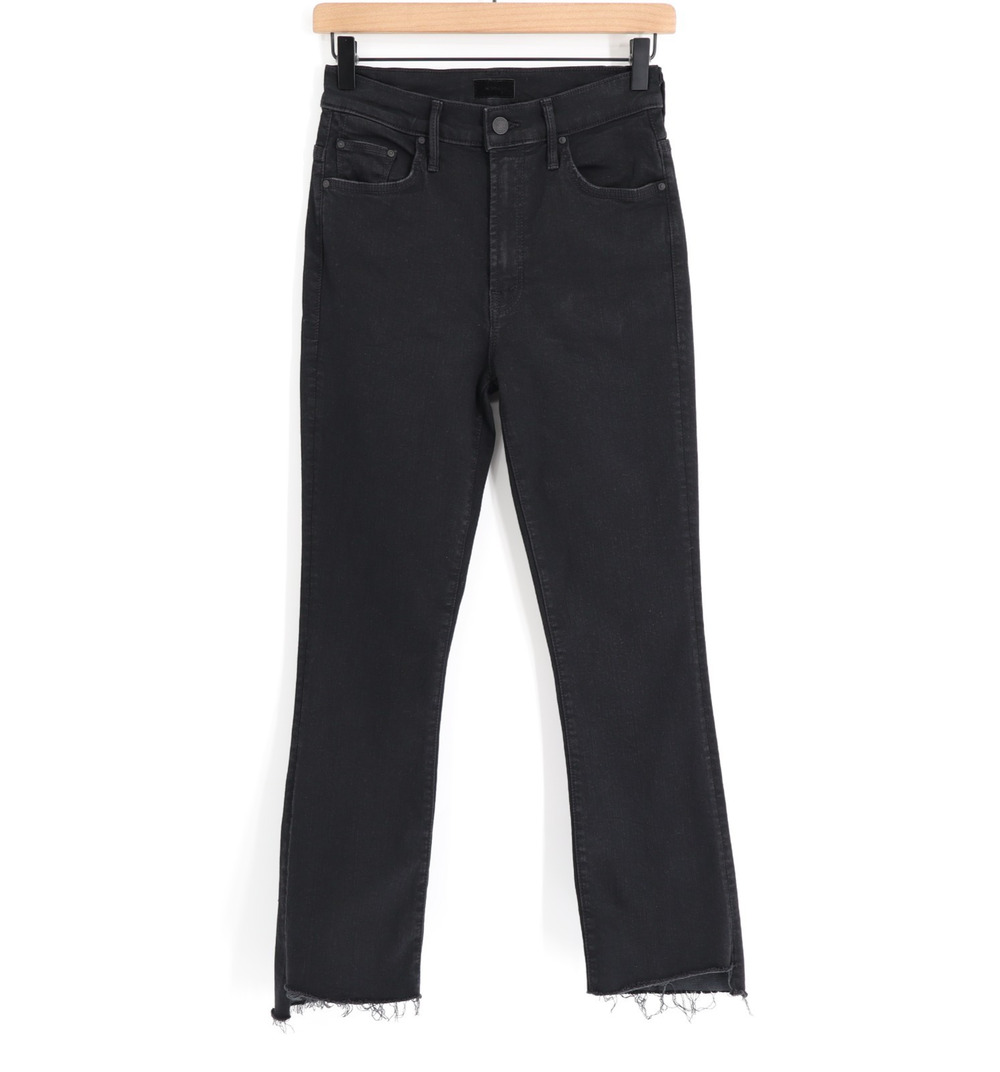 Mother Women's Sz 27x26 The Insider Crop Step Fray Not Guilty Black Jeans